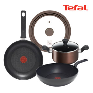 44. [Tefal] 테팔 IH 티타늄 프라이팬냄비 4종세트 ID8WICP0SMCM (델리커시 프28cm+멀티28cm+초콜릿 양수20cm+실리콘 멀티 유리뚜껑 M)