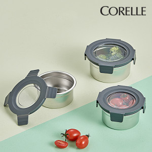 13. [CORELLE] 코렐 코디네이츠 스텐 밀폐용기 원형 3종