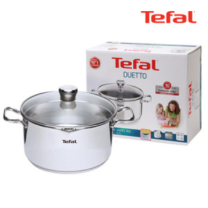 72. [Tefal] 테팔 듀에또 스테인레스 양수냄비 24cm (인덕션호환가능)