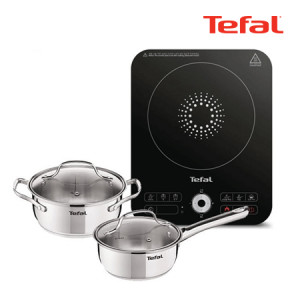 3. [Tefal] 테팔 스피디 1구 인덕션 전기레인지+스텐냄비 2종(편수16+양수18)_IH7218LES6P8