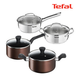 40. [Tefal] 테팔 인덕션 초콜릿 티타늄 프로 냄비 2종(편수16+양수20)+스텐냄비 스페셜 2종(편수16+양수18) 세트