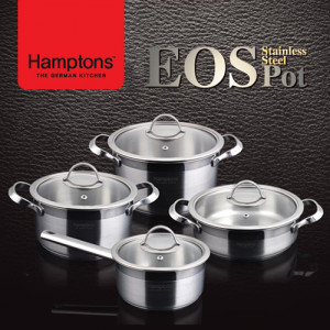 69. [Hamptons] 햄튼 EOS 스텐 인덕션 3중바닥 냄비 4종 세트 (편수16+양수18,20+전골20)