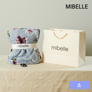 48. [MIBELLE] 미벨 플라워 밍크 무릎담요 소(60x100cm)_그레이