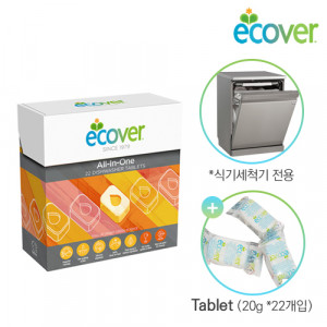 37. [ecover] 에코버 올인원 식기세척기세제 타블렛(타블렛 20g*22개입)_린스 포함★주문취합후 1-2주소요