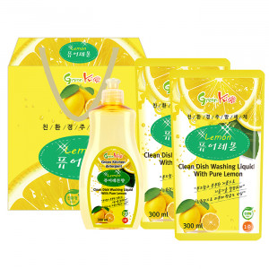 38. [GreenKiss] 그린키스 친환경 레몬세제 3p (용기300ml, 리필300ml2개)