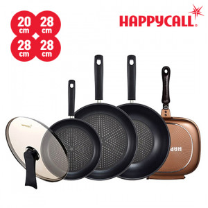 20. [HAPPYCALL] 해피콜 아이디오 콜렉트 프라이팬 5종A (20후+28후+28궁+28유리+다용도 양면팬) 