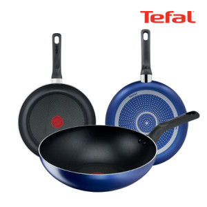 21.[Tefal] 테팔 팬&냄비 PTFE 미드나잇 블루 프라이팬 3종 세트_팬20,24cm+볶음팬28cm (인덕션호환불가)