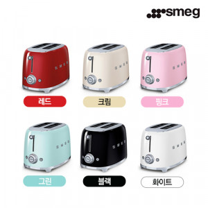 27. [smeg] 스메그 2 slice 토스터기(뚜껑포함)_TSF01_레드, 크림, 핑크, 그린, 블랙, 화이트 ★색상 선택 필수 (크롬, 블루 색상 품절)