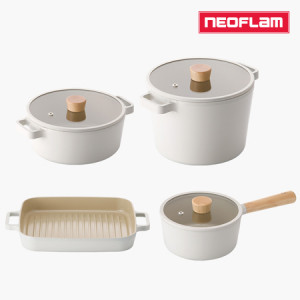 10. [NEOFLAM] 네오플램 피카 IH 4종 세트 (곰솥22cm+양수22cm+편수18cm+사각그릴팬28cm)