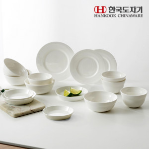 43. [HANKOOK CHINAWARE] 한국도자기 모노화이트 홈세트 15p