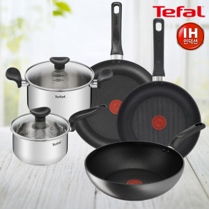 45. [Tefal] 테팔 G6 프리즘 IH 냄비 2종 + 델리커시 IH 티타늄 프라이팬 3종 세트
