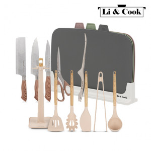 35. [Li&CooK] 리앤쿡 노르딕 키친툴 6종+칼 5종+레스트 항균도마4종 세트(15종)
