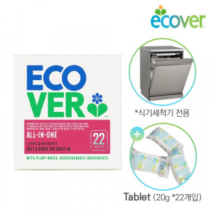 40. [ecover] 에코버 올인원 식기세척기전용세제(타블렛20g*22개입)린스포함 ★식기세척기렌탈시 선택가능