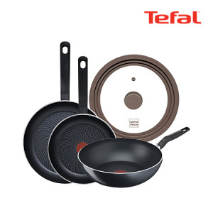 12. [Tefal] 테팔 IH 퍼펙트 쿠킹 다크 프라이팬 4종 세트 A (24cm+28cm+멀티28cm+실리콘 멀티뚜껑M)