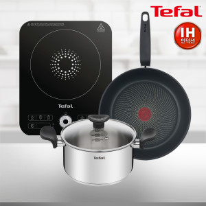 12. [Tefal] 테팔 스피디 1구 인덕션레인지 + G6 프리즘 IH 프라이팬냄비 2종세트(프28cm+양수20cm)