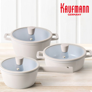11.[Kaufmann] 카우프만 데이지 IH 세라믹 냄비 3종 A 세트 (편수18cm+양수20cm+전골20cm)