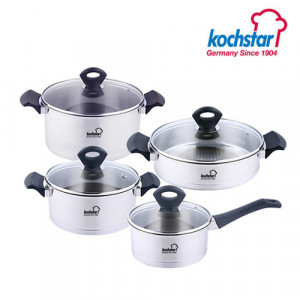 18. [kochstar] 콕스타 젬마 IH 스테인리스 냄비 4종 세트 (편수16cm+양수20,24cm+전골24cm)