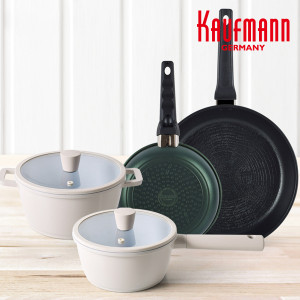 19. [Kaufmann] 카우프만 데이지 코모 IH 주방 6p A 세트 (편수18cm+양수20cm+프라이팬20,26cm)