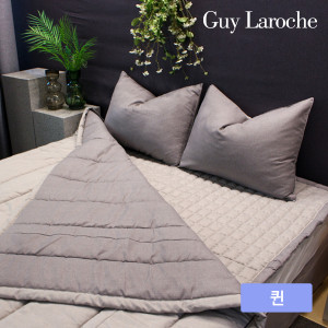 67. [Guy Laroche] 기라로쉬 세미마이크로 댄디그레이 세트 Q_이불+패드+베개커버2장