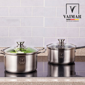 14. [VAIMAR] 바이마르 코코 IH 스테인리스 냄비 2종 세트 (편수18cm+양수20cm)