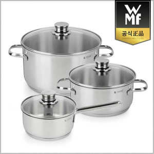 47. [WMF] 더블유엠에프 사피르 냄비 3종 세트(16cm 편수, 20cm 양수, 24cm 양수(H), 유리뚜껑3p) 